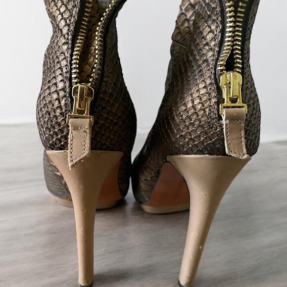 Badgley Mischka Gold Booties - Picture 1 of 8